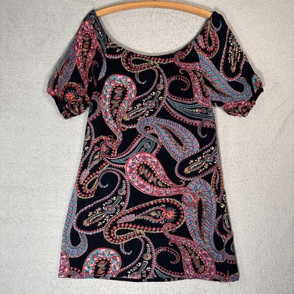 Angie Mini Dress Women’s Size L Bohemian Boho‎ Paisley Festival - Picture 10 of 12